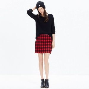 Madewell Gamine red buffalo check plaid mini skirt